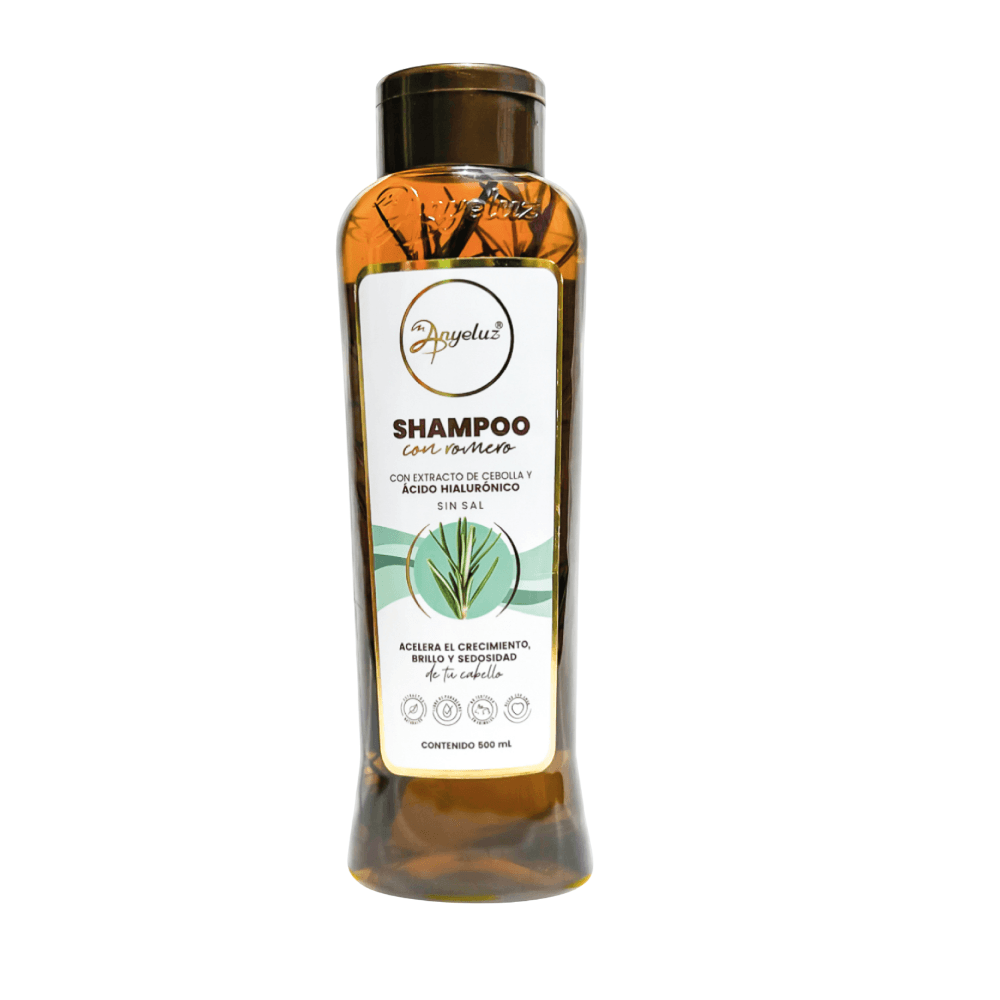 SHAMPOO CON ROMERO CEBOLLA Y ACIDO HIALURONICO 500 ML ANYELUZ