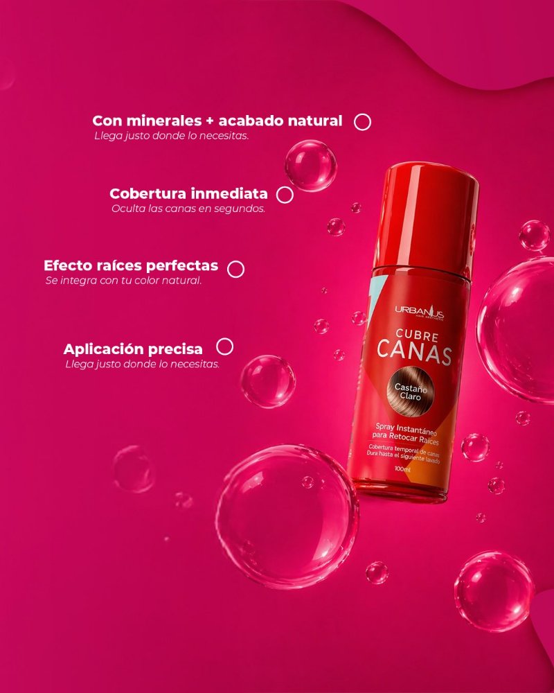URBANUS CUBRE CANAS SPRAY INSTANTÁNEO PARA RETOCAR RAÍCES 100 ML