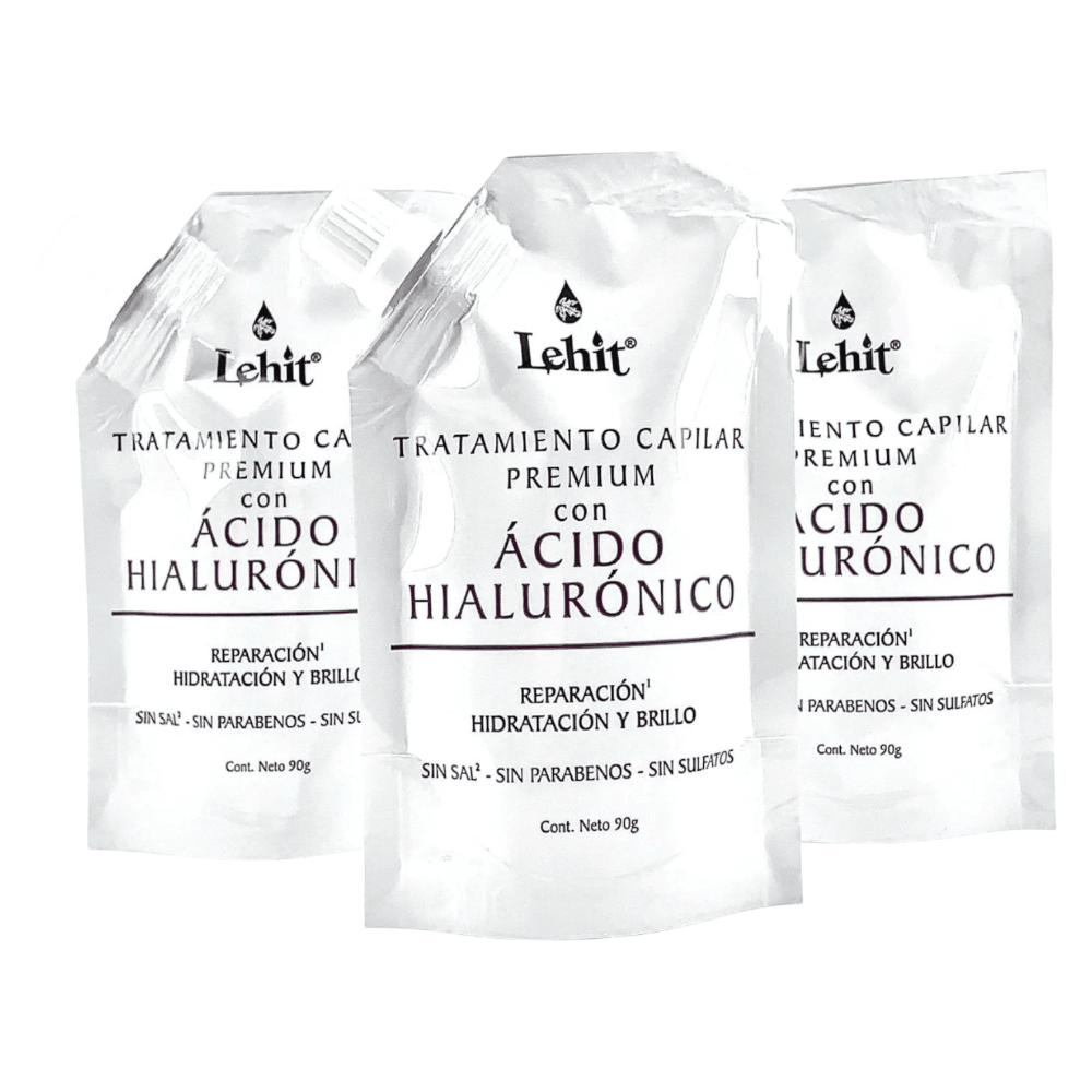 LEHIT TRATAMIENTO CAPILAR PREMIUM CON ÁCIDO HIALURÓNICO REPARACIÓN HIDRATACIÓN Y BRILLO 90 G