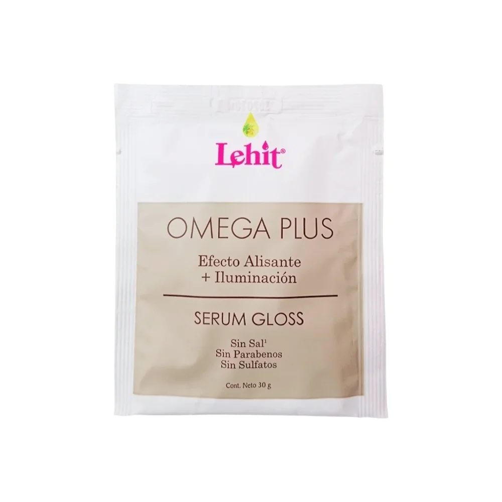 LEHIT OMEGA PLUS EFECTO ALISANTE + ILUMINACIÓN SERUM GLOSS SIN SAL SIN PARABENOS SIN SULFATOS 30 G