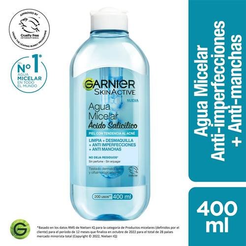 AGUA MICELAR ACIDO SALICILICO ANTI IMPERFECCIONES X 400 ML