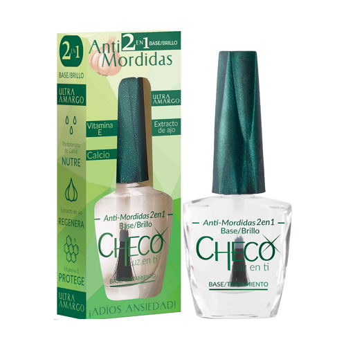 TRATAMIENTO ANTI-MORDIDAS 2 EN 1 BASE Y BRILLO CHECO 11.5 ML
