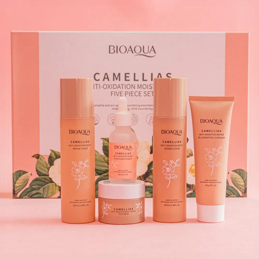 SET DE CUIDADO FACIAL CAMELIA BIOAQUA 5 PIEZAS