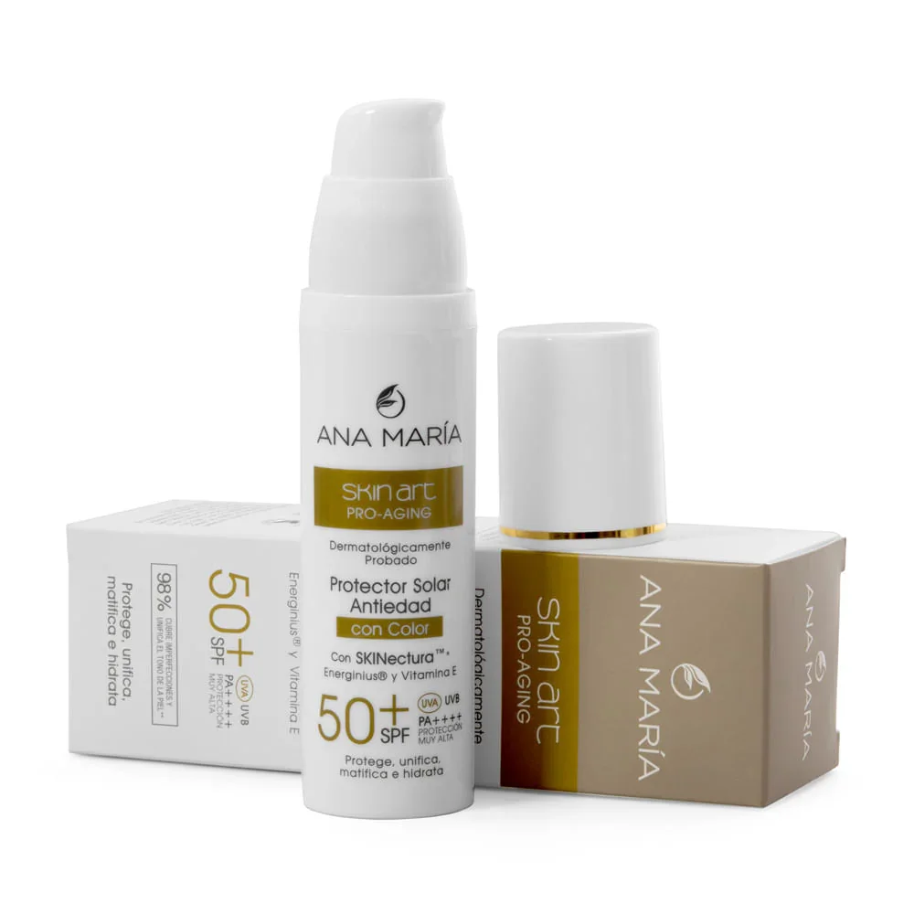 ANA MARÍA SKIN ART PRO-AGING PROTECTOR SOLAR ANTIEDAD CON COLOR 50 G