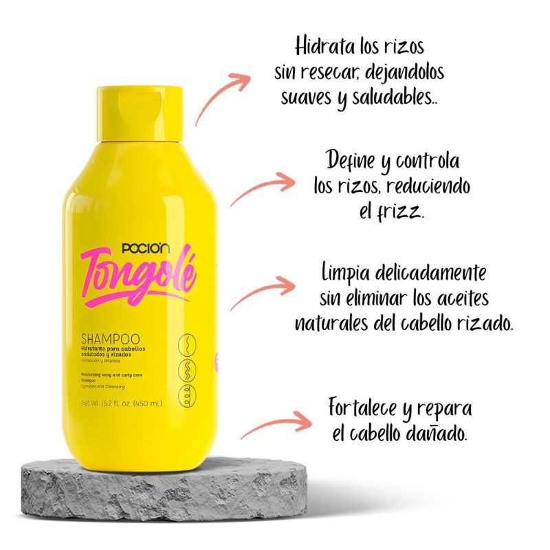 SHAMPOO HIDRATANTES PARA CABELLOS ONDULADOS Y RIZOS X 450ML POCION  X 450ML