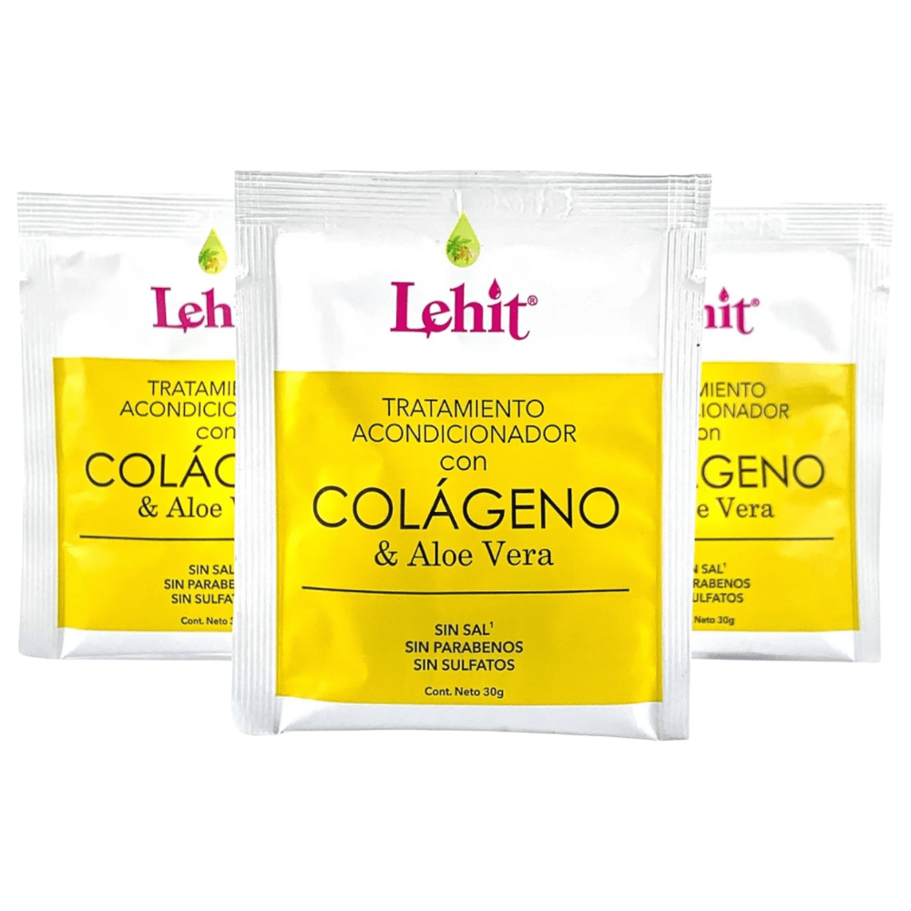 LEHIT TRATAMIENTO ACONDICIONADOR CON COLÁGENO & ALOE VERA SIN SAL SIN PARABENOS SIN SULFATOS 30 G
