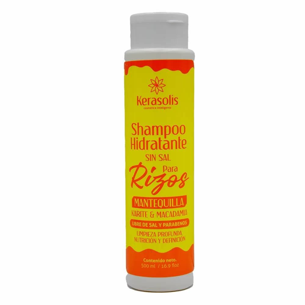 SHAMPOO HIDRATANTE SIN SAL PARA RIZOS MANTEQUILLA KARITE Y MACADAMIA KERASOLIS X 500ML