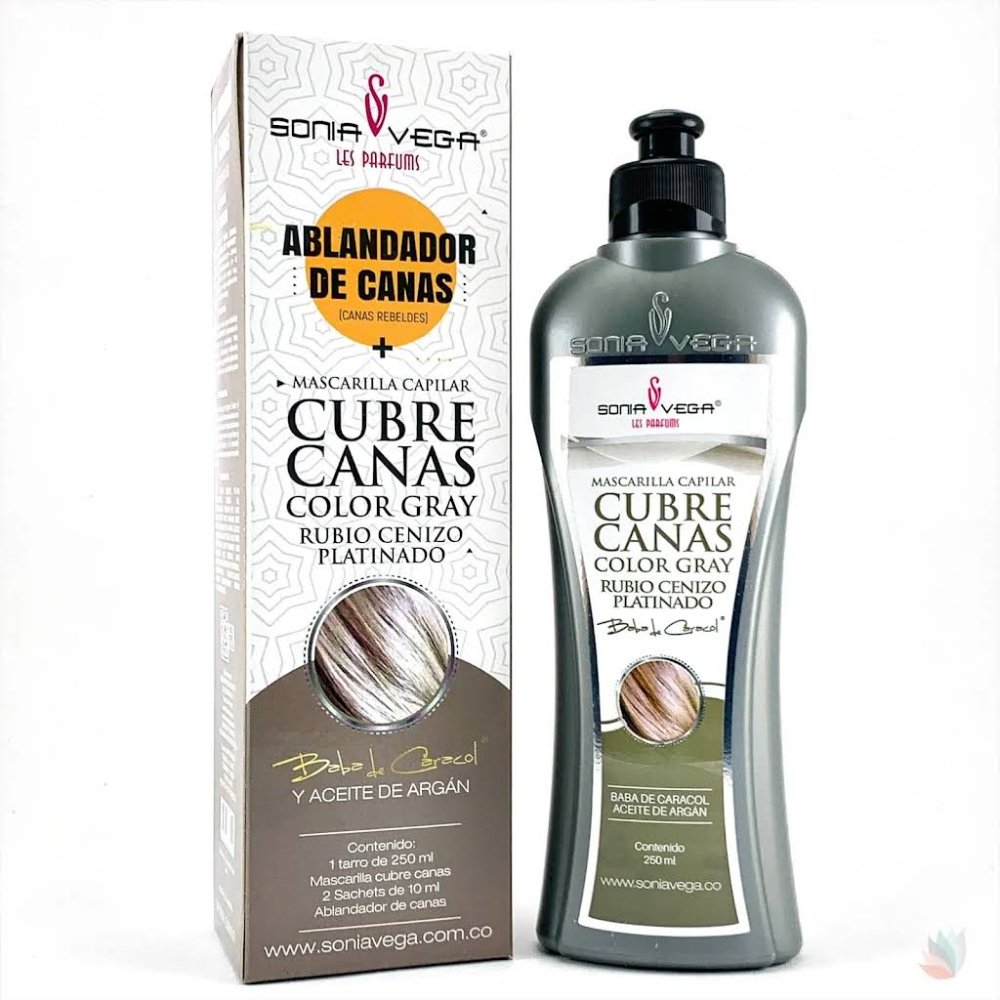 SONIA VEGA ABLANDADOR DE CANAS Y MASCARILLA CAPILAR CUBRE CANAS RUBIO CENIZO PLATINADO