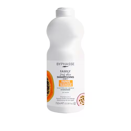 BYPHASSE FAMILY FRESH DELICE SHAMPOOING 2 EN 1 PAPAYE MANGUE