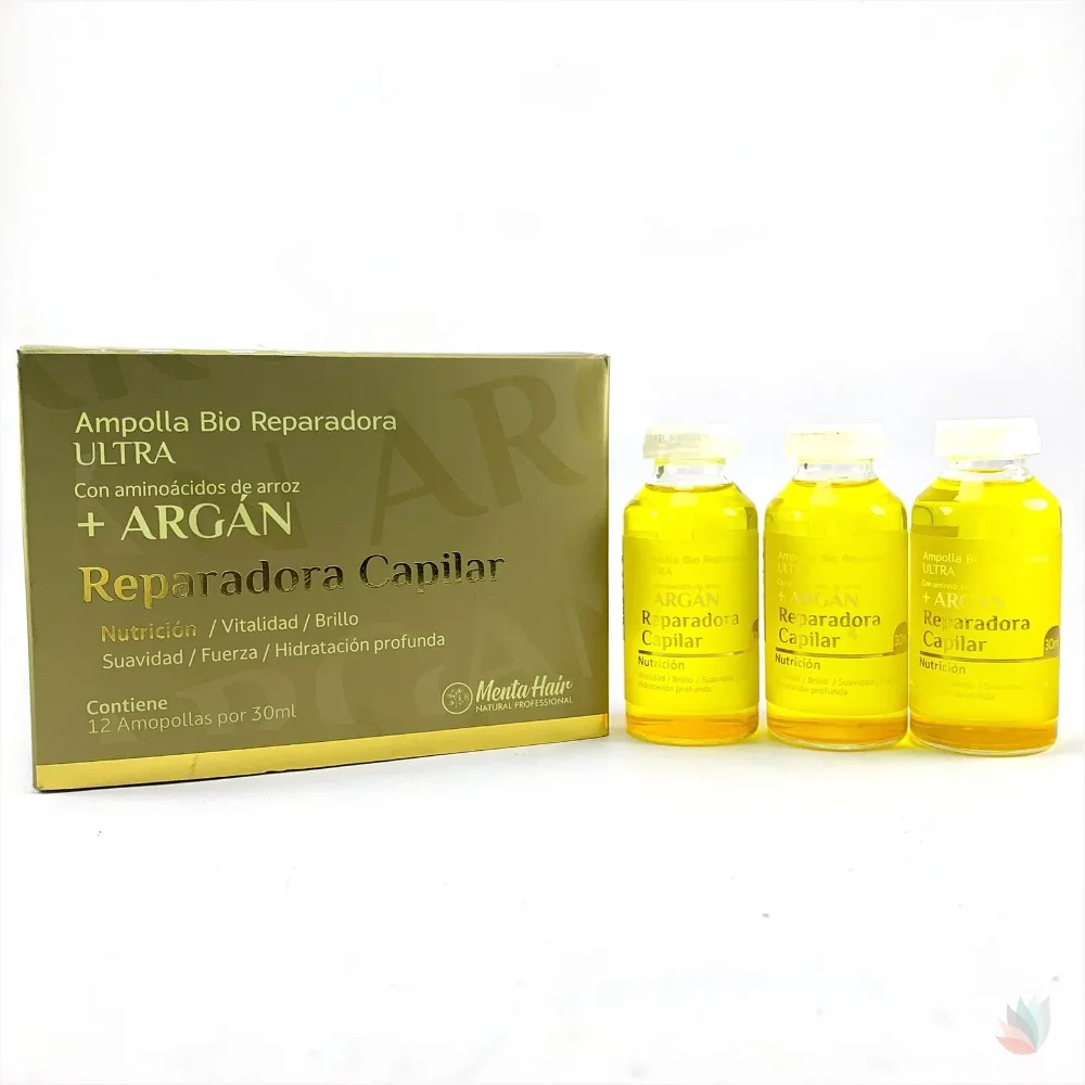 MENTA HAIR AMPOLLA BIO REPARADORA ULTRA AMINOÁCIDOS DE ARROZ Y ARGÁN 30 ML