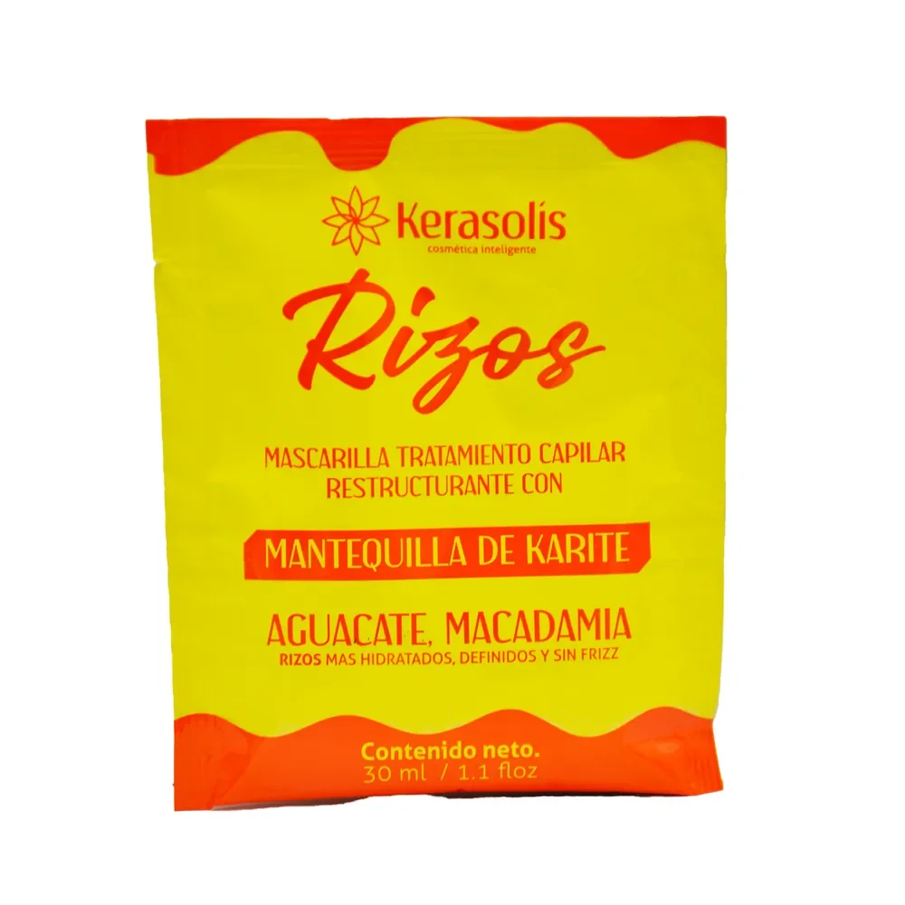 KERASOLÍS RIZOS MASCARILLA TRATAMIENTO CAPILAR RESTRUCTURANTE MANTEQUILLA DE KARITÉ 30 ML