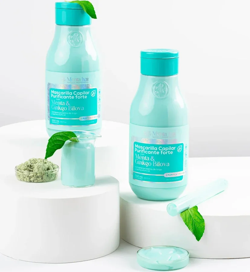 SHAMPOO PURICANTE FORTE CON MENTA Y GINKGO BILOBA  MENTA HAIR X 550ML