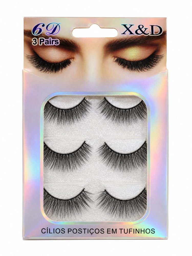 PESTAÑAS POSTIZAS X&D 6D X 3 PARES