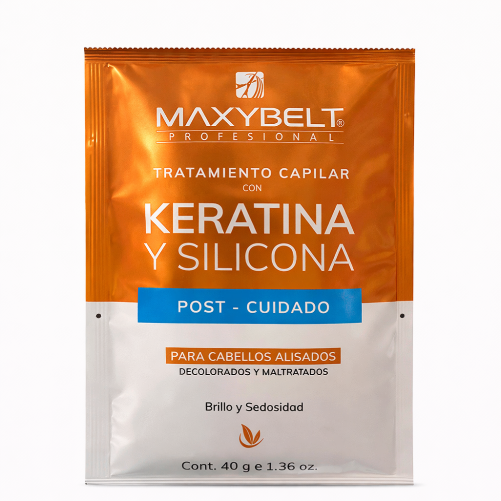 TRATAMIENTO CAPILAR CON KERATINA Y SILICONA POST-CUIDADO MAXYBELT X 40 G