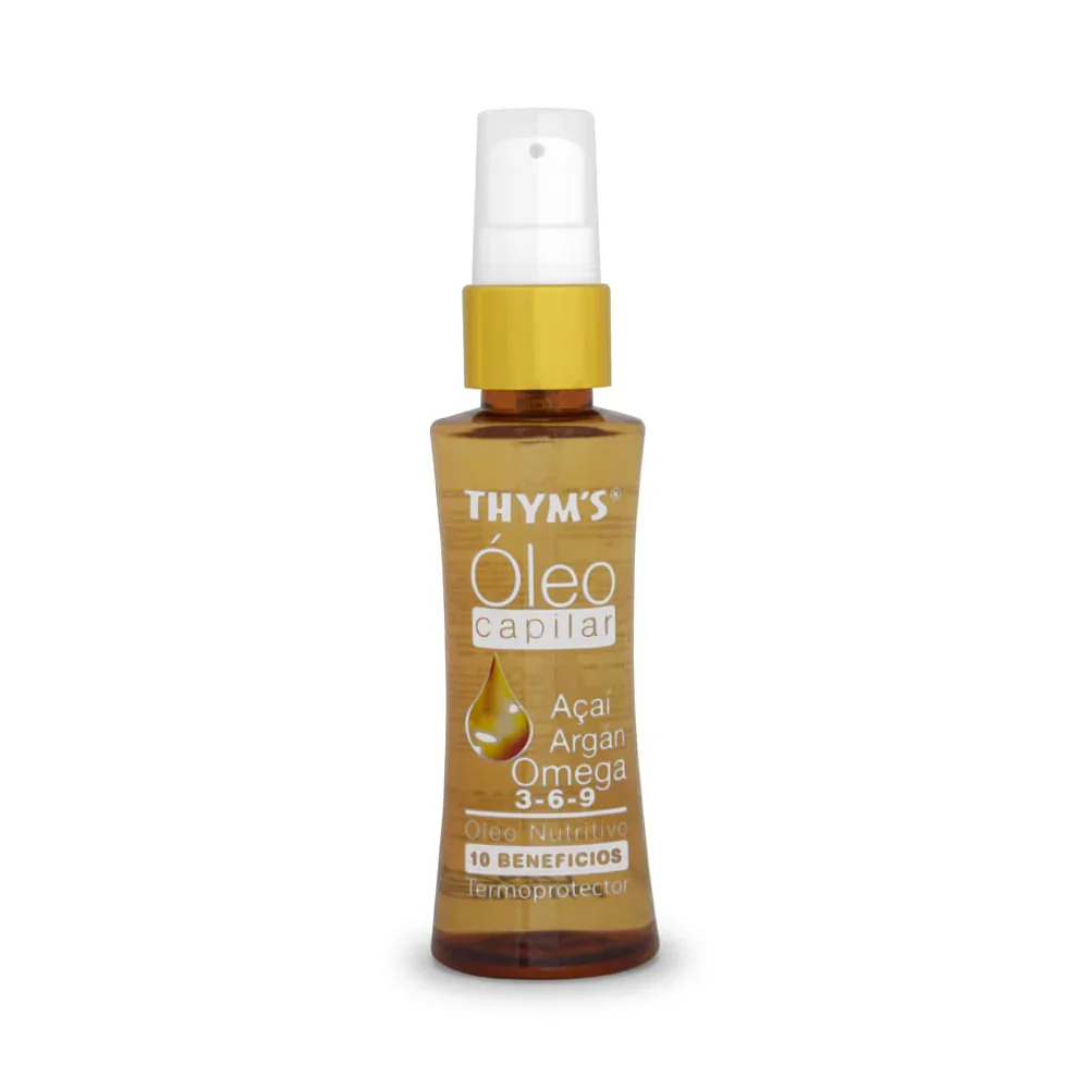 THYMS ÓLEO CAPILAR AÇAI ARGÁN OMEGA 3-6-9 OLEO NUTRITIVO 10 BENEFICIOS TERMOPROTECTOR 60 ML