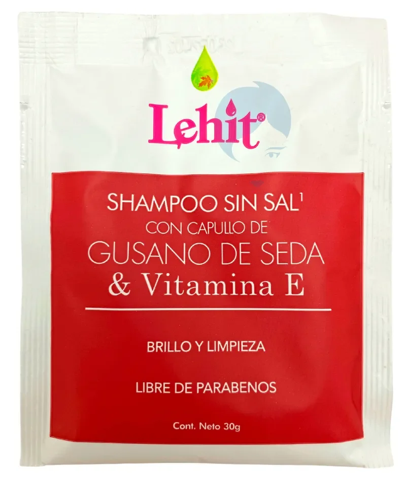 LEHIT SHAMPOO SIN SAL CON CAPULLO DE GUSANO DE SEDA & VITAMINA E 30 G