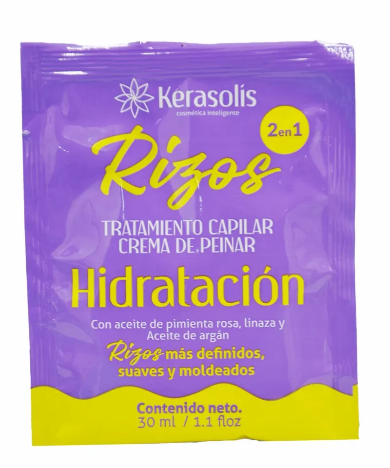 KERASOLÍS RIZOS 2 EN 1 TRATAMIENTO CAPILAR CREMA DE PEINAR HIDRATACIÓN 30 ML