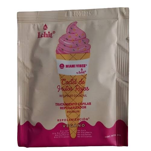 LEHIT MIAMI VIBES COCTEL DE FRUTOS ROJOS TRATAMIENTO CAPILAR REPOLARIZADOR PREMIUM 30 G