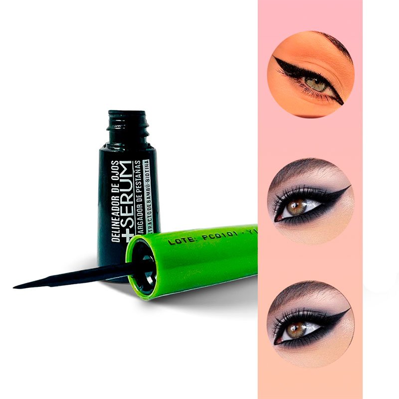 DELINEADOR LÍQUIDO DE OJOS + SERUM RAQUEL NEGRO 3 ML