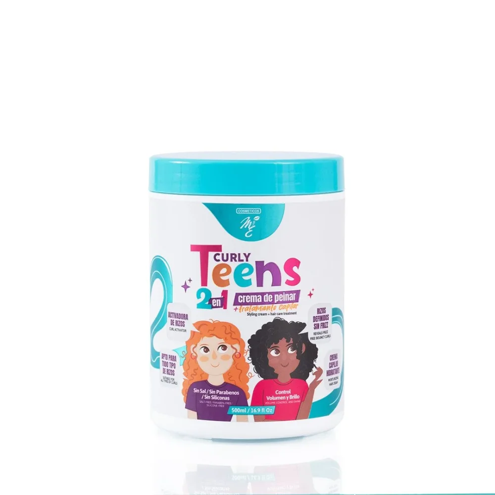 CREMA DE PEINAR +TRATAMIENTO CAPILAR TEENS CURLY MYE 500ML