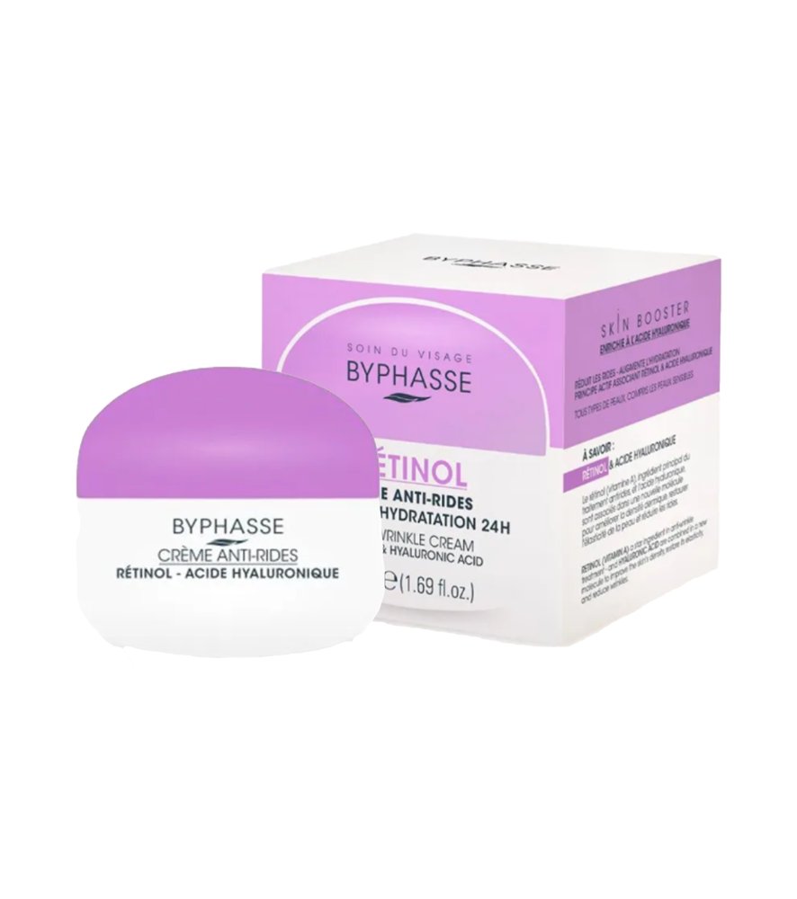 CRÈME ANTI-RIDES RÉTINOL - ACIDE HYALURONIQUE BYPHASSE X 50 ML