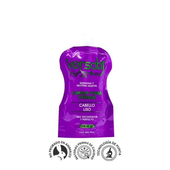 VERSÁTIL QUERATINA Y PROTEÍNA VEGETAL CREMA PARA PEINAR CABELLO LISO 90 ML