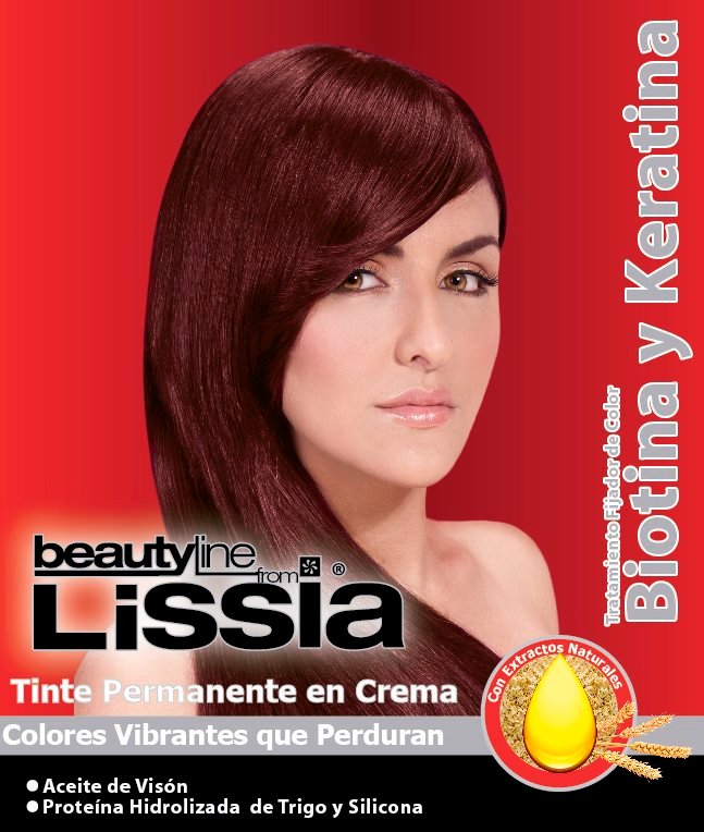 TINTE PERMANENTE EN CREMA BEAUTY LINE FROM LISSIA 60G