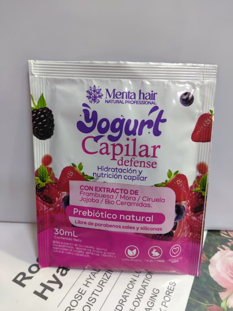 MENTA HAIR YOGURT CAPILAR DEFENSE HIDRATACIÓN Y NUTRICIÓN PREBIÓTICO NATURAL 30 ML