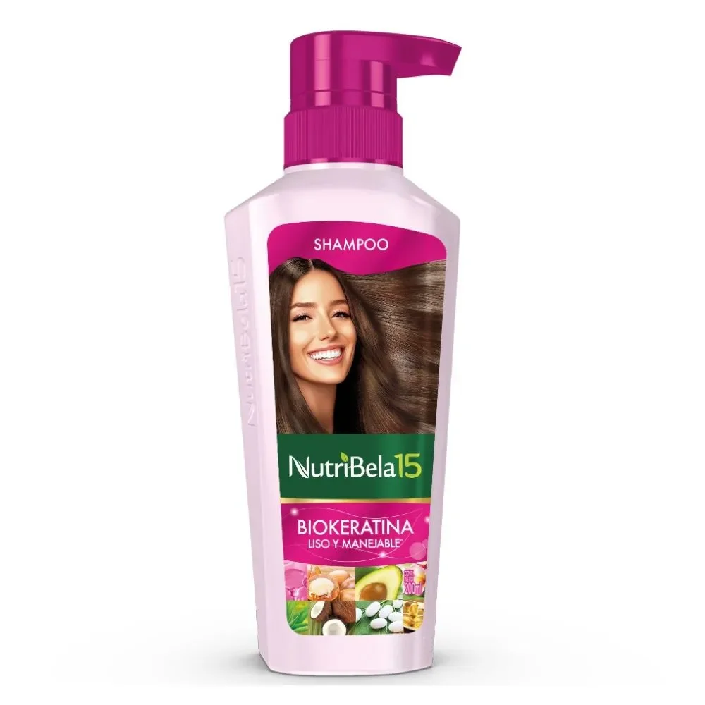 SHAMPOO BIOKERATINA LISO Y MANEJABLE NUTRIBELA 15 (200 ML)