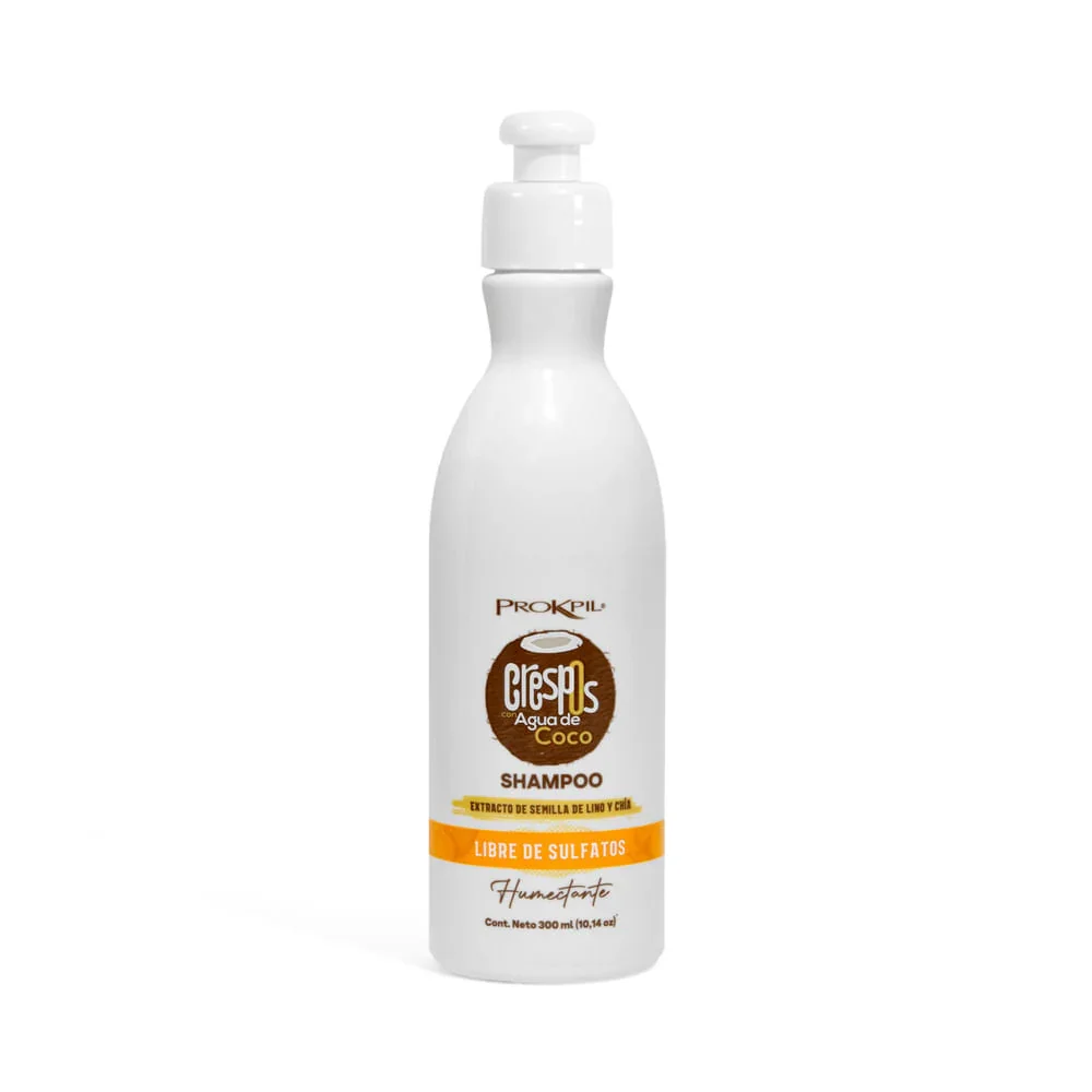 PROKPIL SHAMPOO CRESPOS AGUA DE COCO EXTRACTO DE SEMILLAS DE LINO Y CHIA X 300ML
