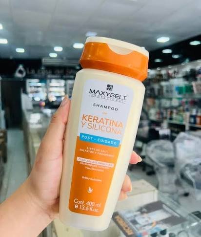 MAXYBELT PROFESIONAL SHAMPOO CON KERATINA Y SILICONA 400 ML