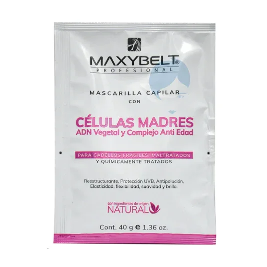 MASCARILLA CAPILAR CON CÉLULAS MADRES ADN VEGETAL Y COMPLEJO ANTI EDAD MAXYBELT X 40 G