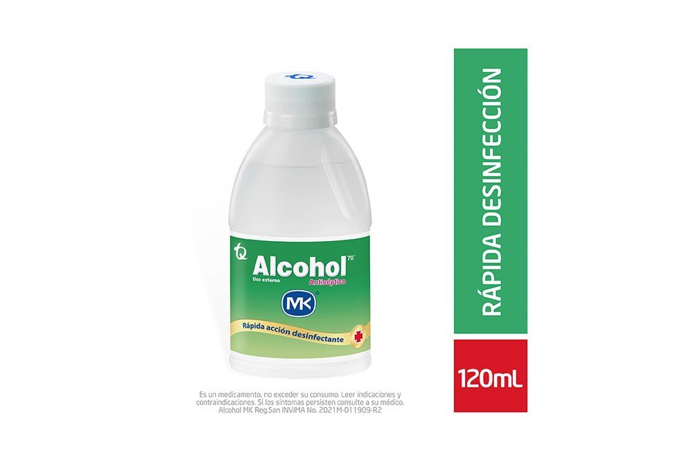 ALCOHOL ANTISÉPTICO 70% MK 120 ML