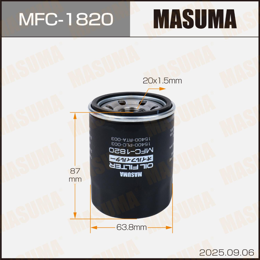 FILTRO DE ACEITE HONDA CRV 15400-PLC-003