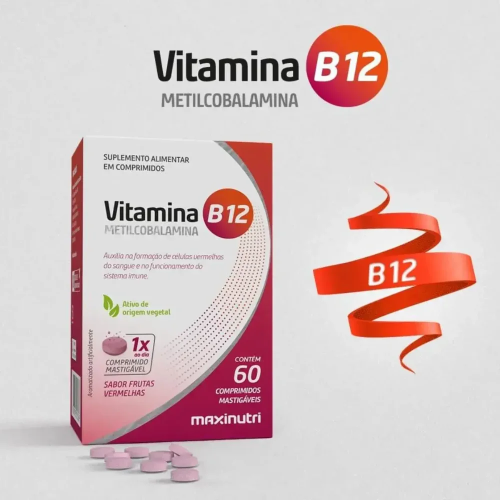 Vitamina B12 Masticable 60 caps Maxinutri