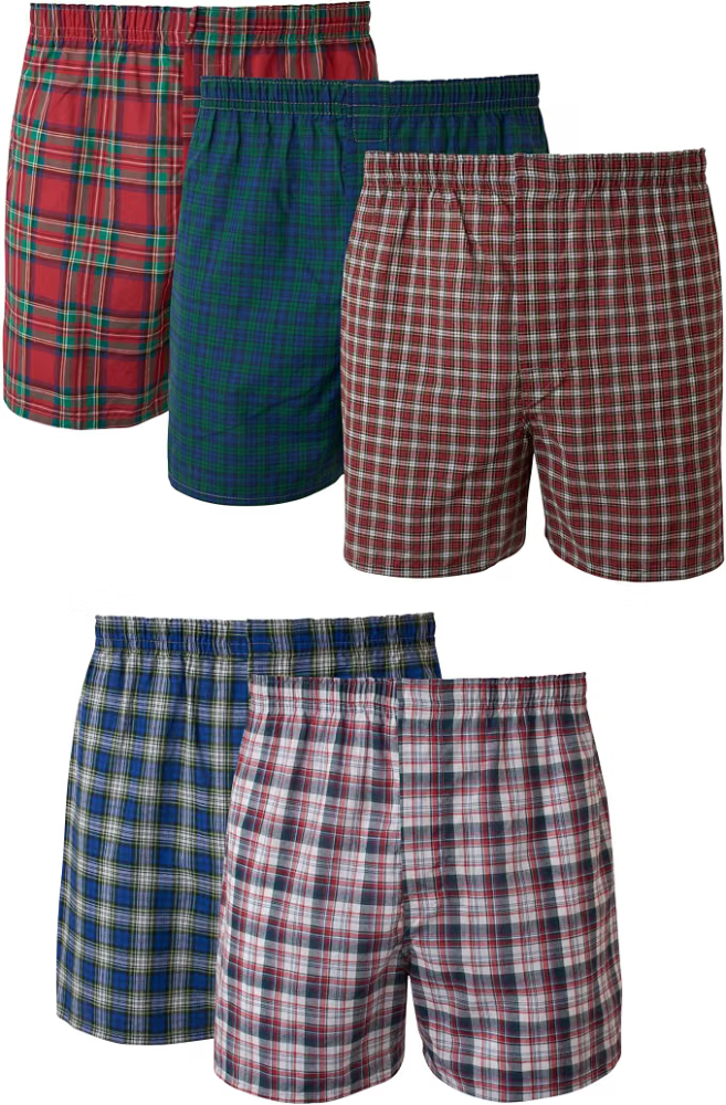 Hanes - Boxeadores de tartán para hombre