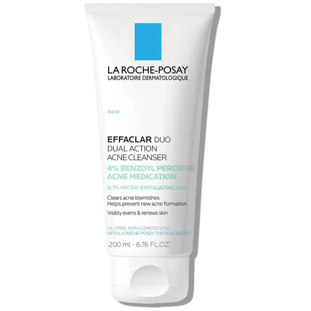 Limpiador facial Efflaclar Duo doble acción para el acné con peróxido de benzoílo al 4%