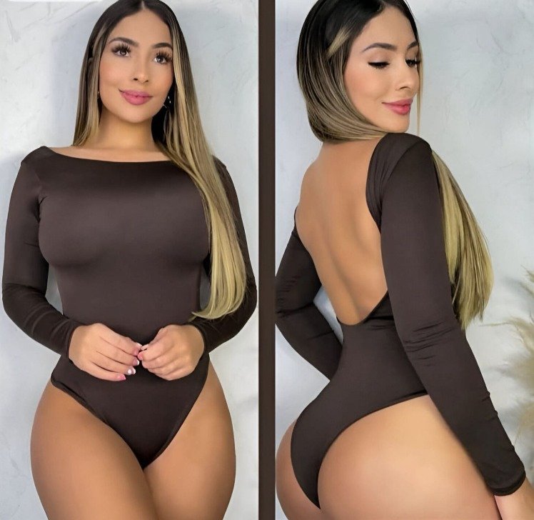 Body manga larga escotado