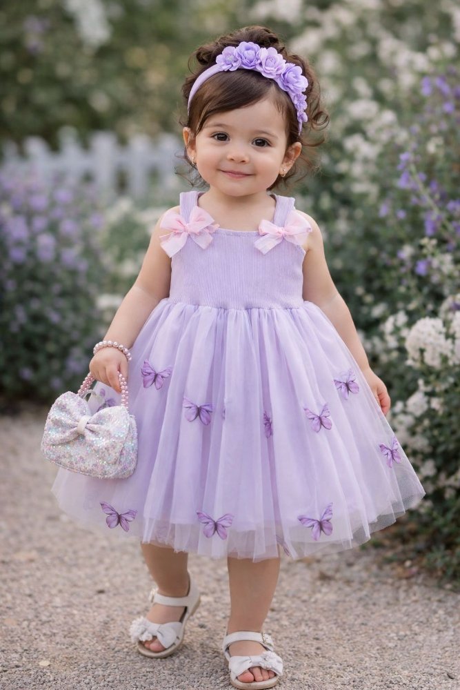 Vestido sueño  de mariposas lila