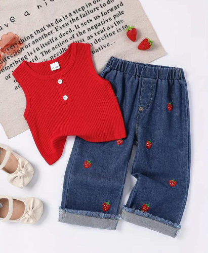 CJ BLUSA ROJA JEAN FRESITAS