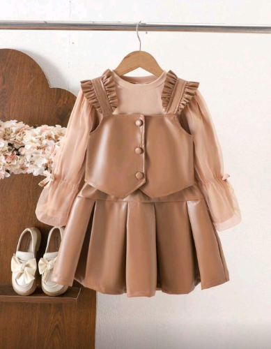SET X 3 FIORELLA CUERINA BL MANGA LARGA FALDA PLIEGUES