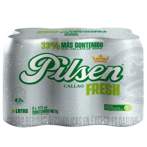 Pilsen Fresh Lata 473 ml x 6 und