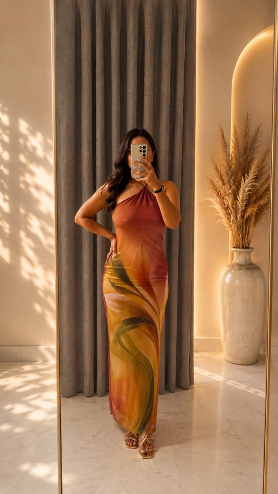 VESTIDO FLORAL TERRACOTA M