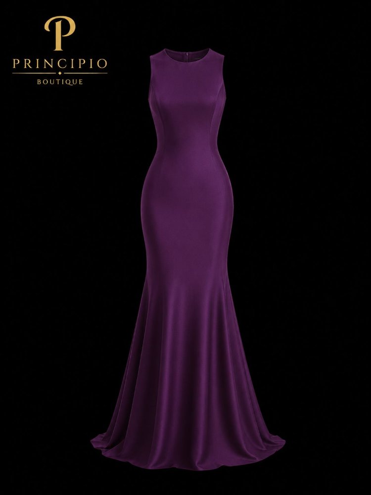 VESTIDO MORADO LARGO TALLA M