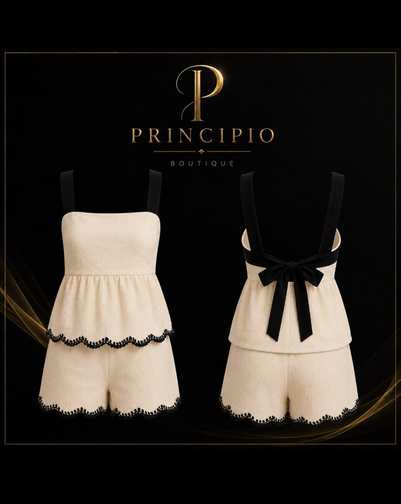 Set de lino beige de dama talla L
