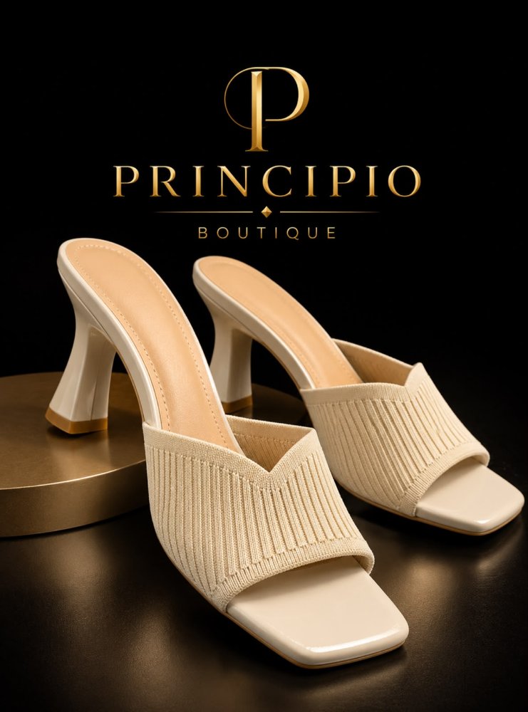 Tacon de dama con tejido nude talla 40