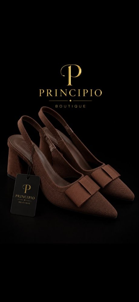 Tacon medio de dama color marron talla 40