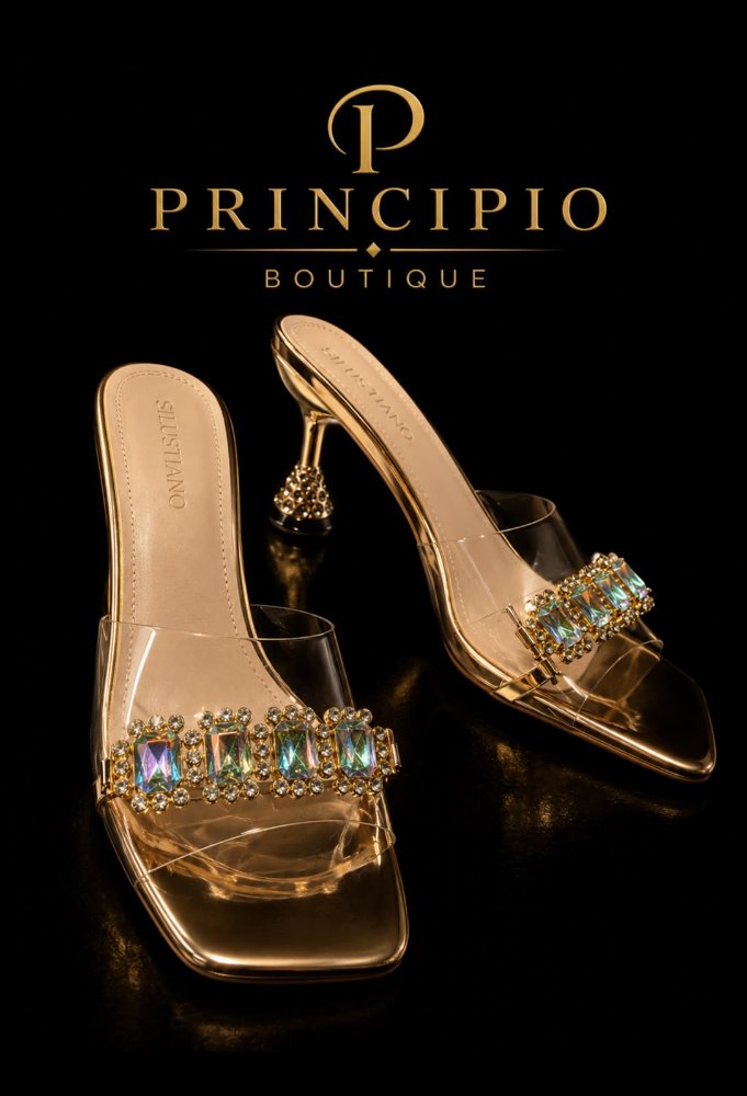Tacon dorado con piedras TALLA 42