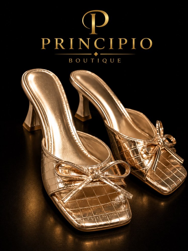 Tacon pequeño color champagne de lazo talla 38