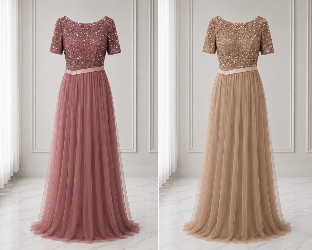 VESTIDO DE FIESTA ACABADO BRIILANTE